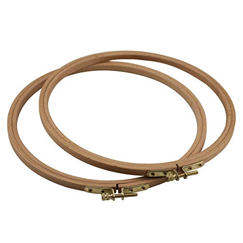 2 Pack 8'' Embroidery Hoop, guofa 20CM Round Beech Wood Cross Stitch Hoops, Decorative Hanging Stitch Hoops Frames for Craft - style: 8 inch