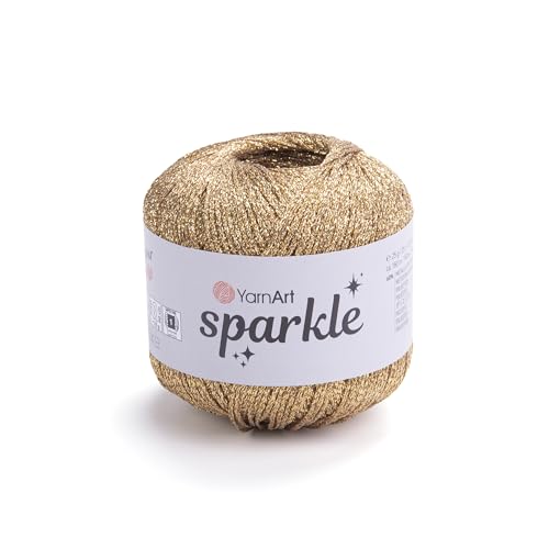 YarnArt Sparkle - Metallic Glitter Fine Lightweight Yarn for Crochet & Knitting, Amigurumi, Cardigans, Shawls, Bag Making, Soft Craft (1309) - color: 1309