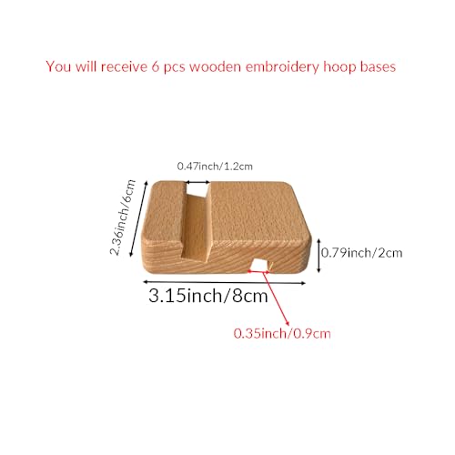 6 Pcs Wooden Embroidery Hoop Base Cross Stitch Holder for Display Stand