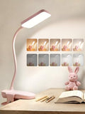 Pink Desk Lamp Cute Clip on Lamp,45 Modes Dimmable+450 Lumen Clip on Light - color: Pink