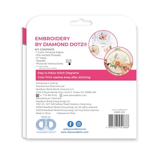 DIAMOND DOTZ Country Garden Embroidery Craft Kit for Adults, Beginners - color: Embroidery Country Garden