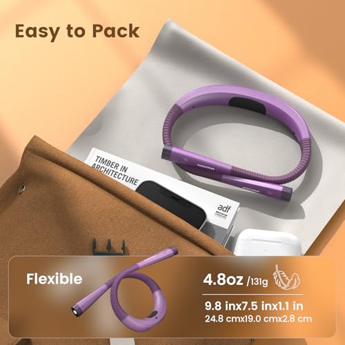 Glocusent Reading Light,LED Neck Light,80-hr Rechargeable Book Light - color: Purple, size: Standard-Medium