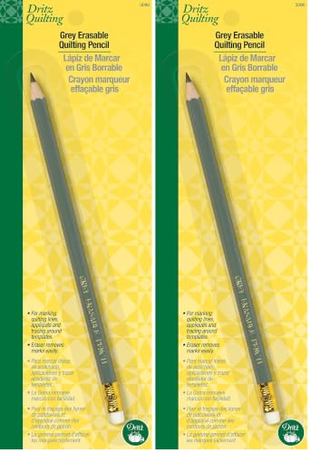 Dritz 3090 Erasable Marking Pencil, Light Grey (Pack of 2) - size: 1 Count (Pack of 2)
