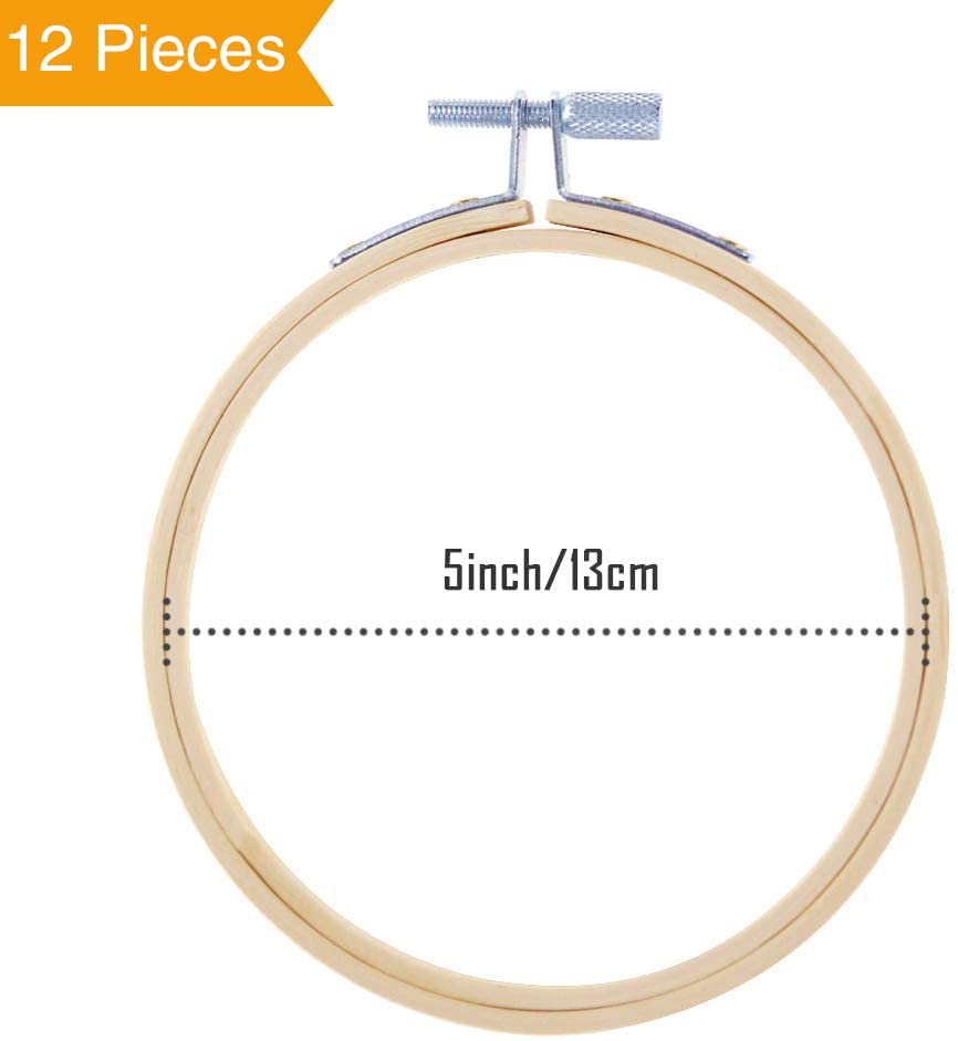 Caydo 12 Pieces 5 Inch Embroidery Hoops, Cross Stitch Hoops Ring Bulk - style: 5 Inch