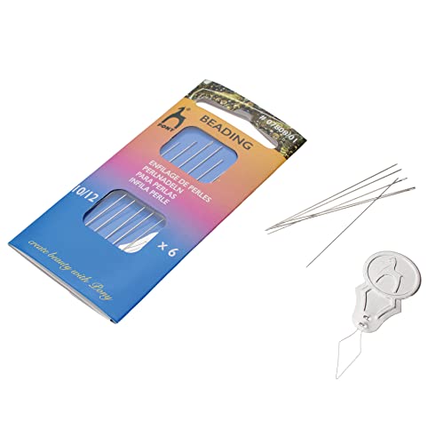 Pony Beading Needles, Size 10 and 12 Assortment, Pack of 6, Box of 5 Packs, 4.5 Inches, Made in India, Use for Loom Weaving Beadwork, Off-Loom Stitching and Jewelry Making with Seed Beads
