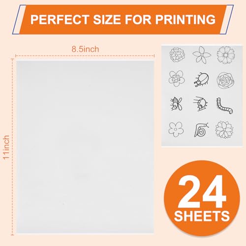 FURWEY Water Soluble Stabilizer for Embroidery,24PCS 8.5x11,Self Adhesive - size: 24P