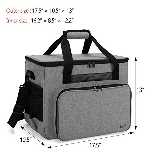 Teamoy Sewing Machine Case, Carrying Tote Bag Storage Organizer, Gray - color: Gray