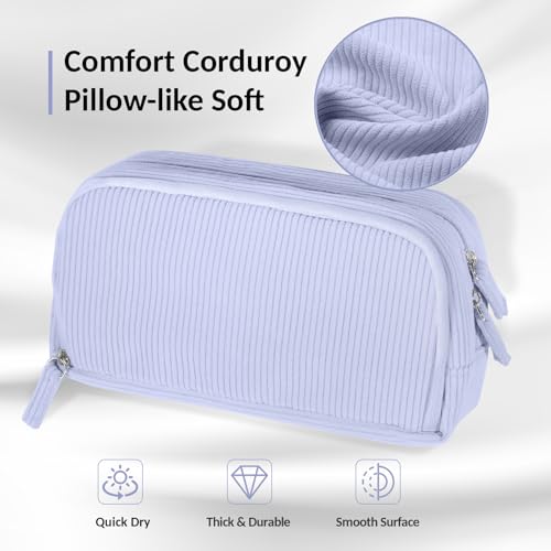 Sooez Big Capacity Pencil Case Pen Pouch, Soft Corduroy Pencil Bag - color: Blue