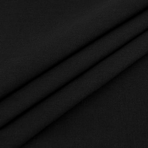 20 PCS 5.9 × 5.9 Inch Linen Embroidery Fabric, Pre-Cut Black Fabric - color: Black, size: 5.9×5.9 Inch