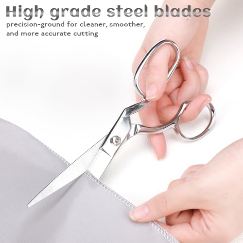 6 Pcs Fabric Scissors Tailor Sewing Shears Set 8 Inch Tailor Scissors Embroidery Knife with Carving Knife Seam Ripper for Fabric Leather Cutting Home Office Sewers Tailors Craftsmen