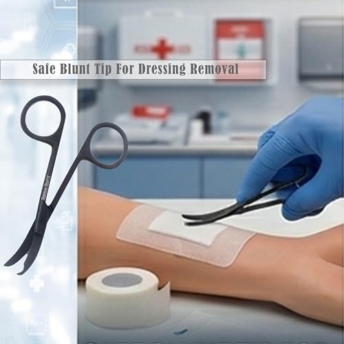 Premium Quality Suture Northbent Stitch Curved Scissors 3.5" (Black) - color: Black