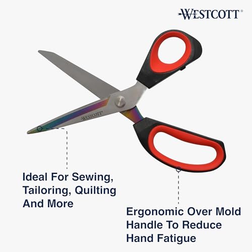 Westcott Premium Tailor 9.5" Scissors, Red/Black - size: 9.5-Inch