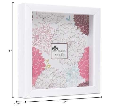 Lawrence Frames 785288 Shadow Box Frame, 8x8, White - color: White, size: 8 x 8 inches
