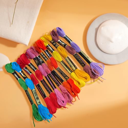 12 Skeins Rainbow Embroidery Thread Variegated Floss for Sewing - color: Colorful