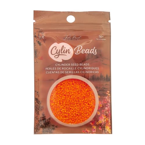 John Bead 25g Cylin Beads Opaque Mango Burst 11/0 Glass Cylindrical Seed Beads for Jewelry Bracelets Necklaces Earrings Making Embroidery - color: Mango Burst