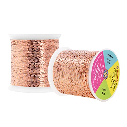 Mandala Crafts Metallic Rose Gold Embroidery Floss for Sewing, 218 Yds - color: Rose Gold, size: 200M 218 Yards