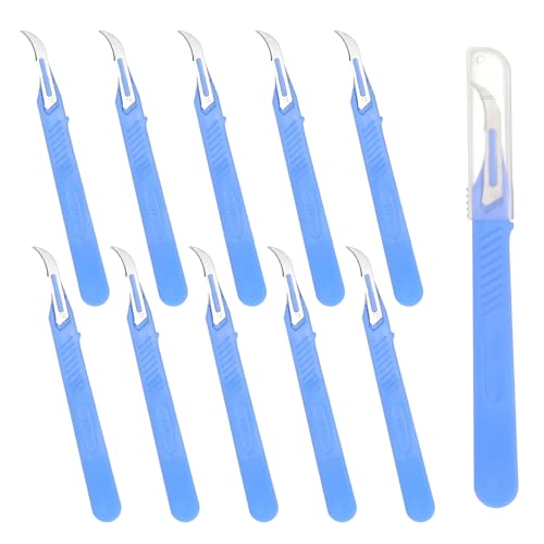 Seam Ripper, 10 Pieces Blue Stitch Remover Tool Thread Cutter Razor Tool Anti-Slip Seam Rippers with Protective Case and Scale Ruler for Sewing Crafting Embroidery Picking Threads Opening Buttonholes