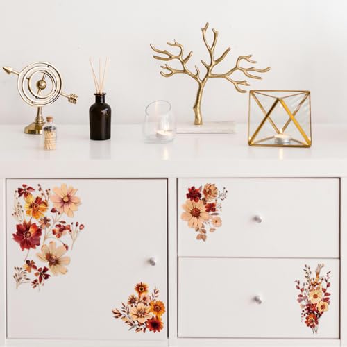 Peacoblue Dried Flowers Rub On Transfers for Furniture Craft 6"x12" - style: Dried Flowers