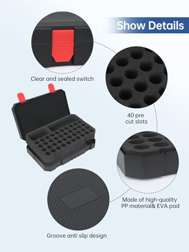 3ml Peptide Case for Fridge - 40-Slots, Insulin & Peptide Vials Storage Case for 1ml 3ml Vials, Space for 30ml BAC Water & Syringes with Needle, Portable Peptide Fridge Case (Black) - color: 40-shots×3ml + 1-slot×30ml (Black)