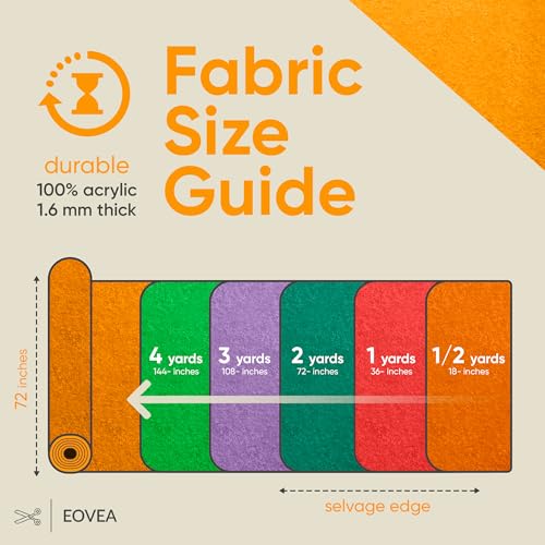EOVEA - Acrylic Felt Fabric by The Yard - Soft and Durable 72" Wide & 1.6mm Thick Felt Sheets for DIY Crafts, Sewing, Upholstery, Cushion, Padding, Costumes(Antique Gold,1 Yard) - color: Antique Gold, size: 1 Yard