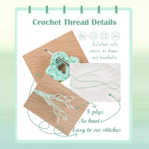 Crochet Thread Size 3, 3 Pearl Yarn Balls for Crocheting Sage Green - color: Sage Green