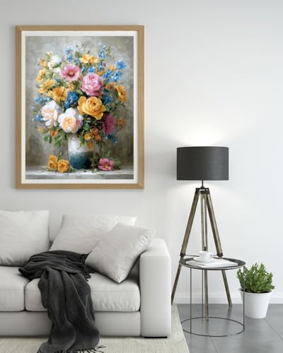 Moohue 14 ct Counted Cross Stitch Kits for Adults Flowers Cross Stitch Patterns Stamped Printed Cross Stitch Kits (Flowers 12) - color: Flowers 12