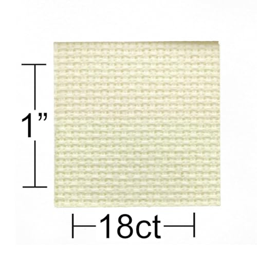 Essentials By Leisure Arts Aida Cloth, 18 Count, Ivory Cross Stitch Fabric, Embroidery Fabric, Cross Stitch Supplies for Crafting, Stitching, and Sewing Projects 30X36