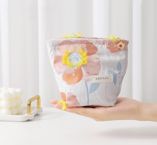 getgto 2 Pcs Makeup Bags, Large Cosmetic Bag Travel Toiletry Bag - color: A colorful flowers