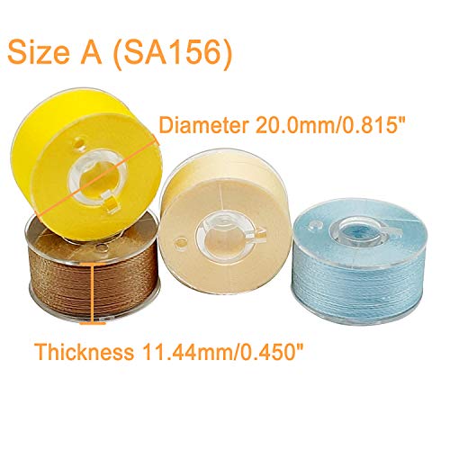 New brothread 25pcs Size A SA156 Prewound Bobbin Thread -Assorted Colors - color: 60wt assorted colors