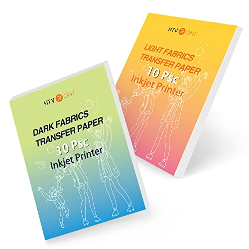 HTVRONT Heat Transfer Paper - 20 Sheets Mixed Dark & Light, 8.5" X 11" - color: Mixed, size: 20 Sheets