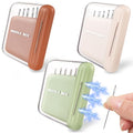 HUISUYTON 3PCS Portable Travel Magnetic Sewing Needles Case,30PCS Needles - color: Green+beige+brown