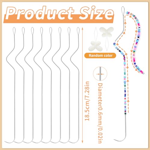 GarfxG 8 PCS Beading Needles, 7.48 in Stainless Bead Spinner Needles - style: 8pcs Spinner Needles/Plastic Box