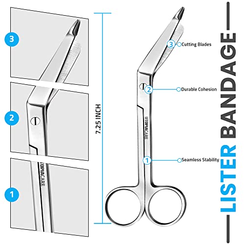 Utopia Care Bandage Scissors, 7.5 Inch Stainless Steel Shears for First Aid and Professional Use – Silver - size: 7.5 Inches