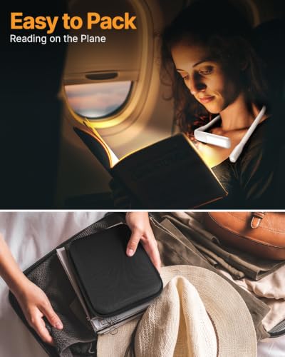 Reading Light with Storage Case, Dimmable Book Light for Reading - color: White Light with Storage Case