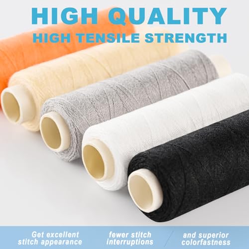 12 Color Sewing Thread Kit, All Purpose Thread Polyester, 400 Yards Each
