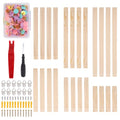 12 Sets Embroidery Stretcher Bars for Needlework with 100 Tacks, 6 Sizes Wooden Canvas Stretcher Bars Needlepoint Frame Kit or Needlepoint Cross Stitch Quilting & Craft Art Supplies