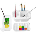 MyLifeUNIT Paint Brush Cleaner, Paint Brush Holder with Palette, White - color: White
