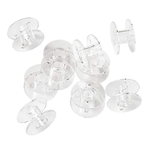 Craftdady 200pcs Empty Plastic Sewing Machine Embroidery Bobbins 0.81" Beading Stitch Thread Cord Wire Spools - color: Clear, Plastic Bobbin
