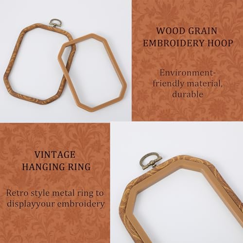 Elegaperma 2pcs Embroidery Hoop Frame, 2 Size Decorative Embroidery Hoop