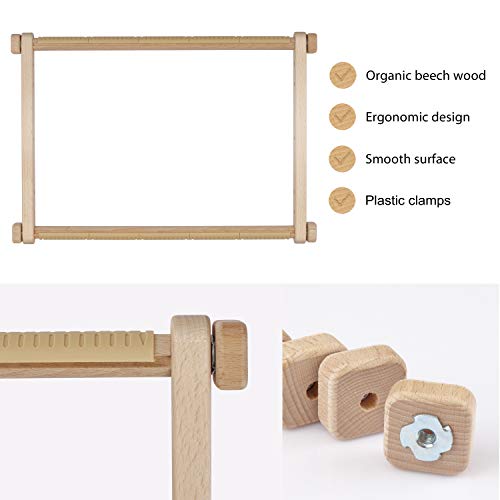 Arabeska Cross Stitch Scroll Frame Set with Plastic Clamps from Beech Hardwood Different Sizes (S/L/SE) (Large)