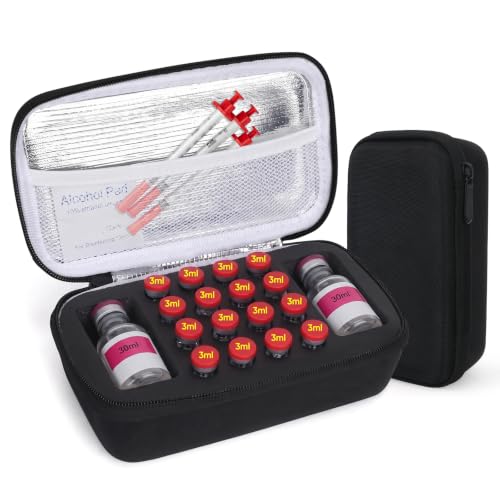 Peptide Case for Fridge | Vial Case for 3ml/30ml, Peptide Vial Storage Safe - color: 3m L Vial Case(black)