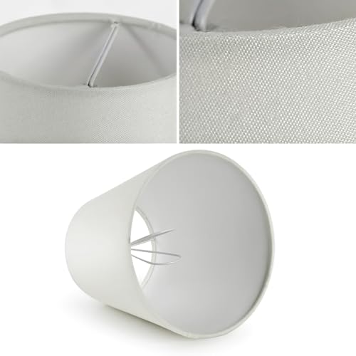 Fuloon Small Lamp Shades Clip on Bulb, Modern European Style Mini Lamp Shades for Chandelier, French Country White Chandelier Lampshades, 3.5x5.1x5.5 in, 6 Pack (Linen White) - color: Linen White, size: 6 Pack