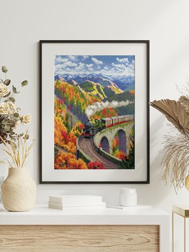 RIOLIS 2211 Autumn Express Counted Cross Stitch Kit 11.75 x 15.75 in - style: Autumn Express 2211
