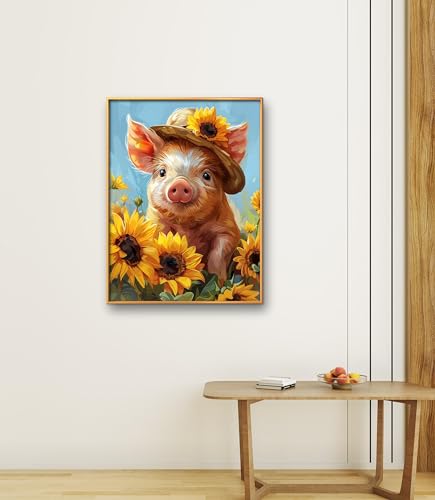 Leczany Cross Stitch Patterns Stamped Kit for Beginners | Embroidery Supplies DIY Craft Kit Needlepoint for Adults Starter | 11CT, 3 Strands | Cute Little Pig 15.8x20.9 inches - color: 11CT Stamped kits, Cute Little Pig 15.8x20.9 inches