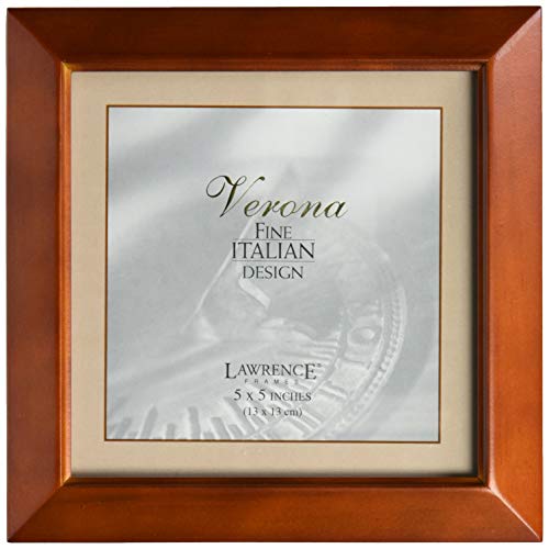 Lawrence Frames Estero Collection, Chestnut Wood 5 by 5 Picture Frame - color: Chestnut, size: 5x5