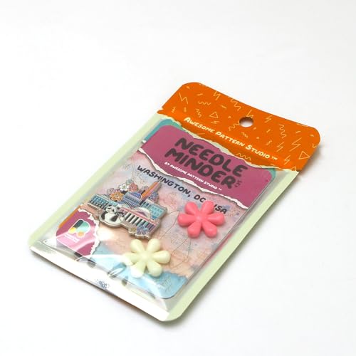 Awesome Pattern Studio Needle Minder Set – Washington Magnetic Needle Minder + 2 Needle Threaders. Enamel Pin for Cross Stitch, Embroidery and Craft - size: Washington Set #1