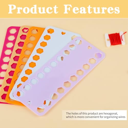 LOKUNN Embroidery Floss Organizer, 5 Color Plastic Floss Bobbin - color: colorful