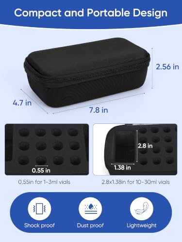 Peptide Case for Fridge, 3ml Vial Case Black - color: 2×30ml+16×3ml（black）
