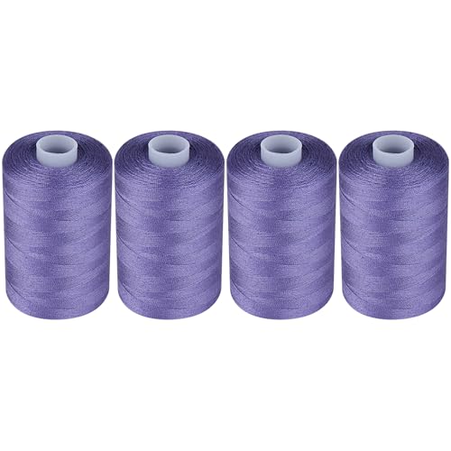 Simthread All Purpose Sewing Thread, 4 Spools Each 1000 Yards of Polyester Threads for Sewing Machine, Sewing Machine Supplies for Beginners, Hand Stitching, Quilting, Serger (Purple) - color: Purple