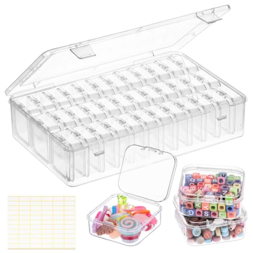 Bead Organizer Box 36 Pcs Small Clear Plastic Containers for Craft Jewelry